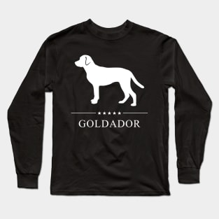 Goldador Dog White Silhouette Long Sleeve T-Shirt